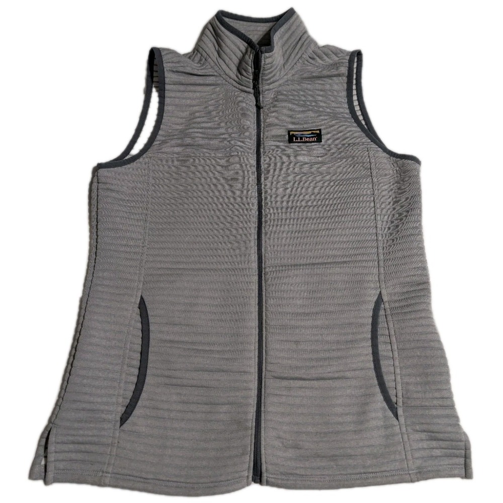 L.L.Bean‎ Women's Airlight Quilted Vest Gray Size S Reg Full Zip Lightweight